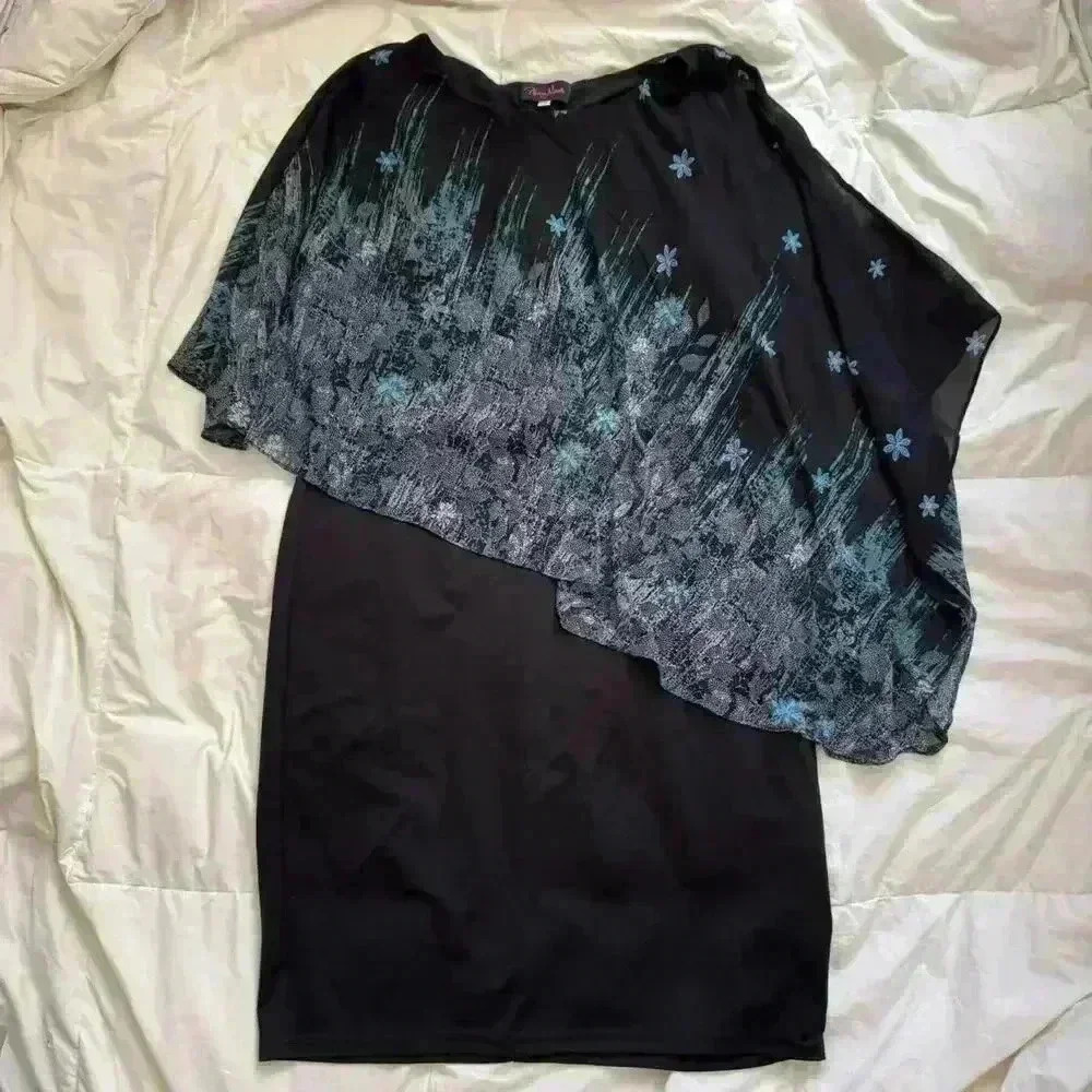 Hanna Nikole Y2k floral cape bodycon dress‎ women's XXL fairy wedding guest